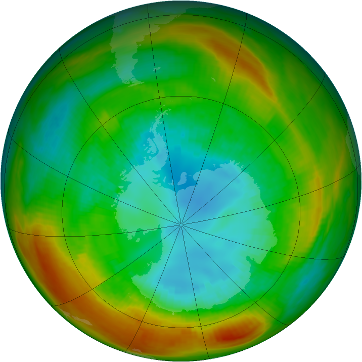 Antarctic ozone map for 27 August 1981